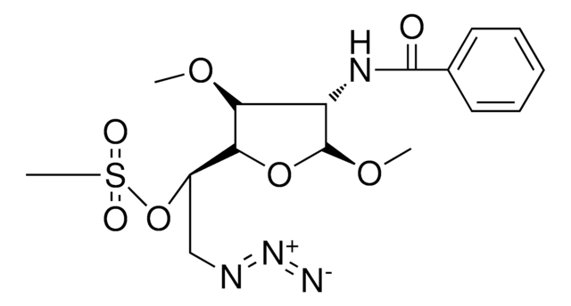 METHANESULFONIC ACID 2-AZIDO-1-(4-BENZOYLAMINO-3,5-DI-MEO-4H-FURAN-2-YL)ET ESTER AldrichCPR