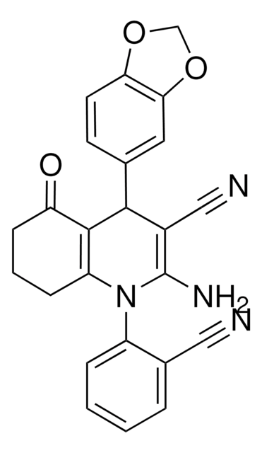 2-AMINO-4-(1,3-BENZODIOXOL-5-YL)-1-(2-CYANOPHENYL)-5-OXO-1,4,5,6,7,8-HEXAHYDRO-3-QUINOLINECARBONITRILE AldrichCPR