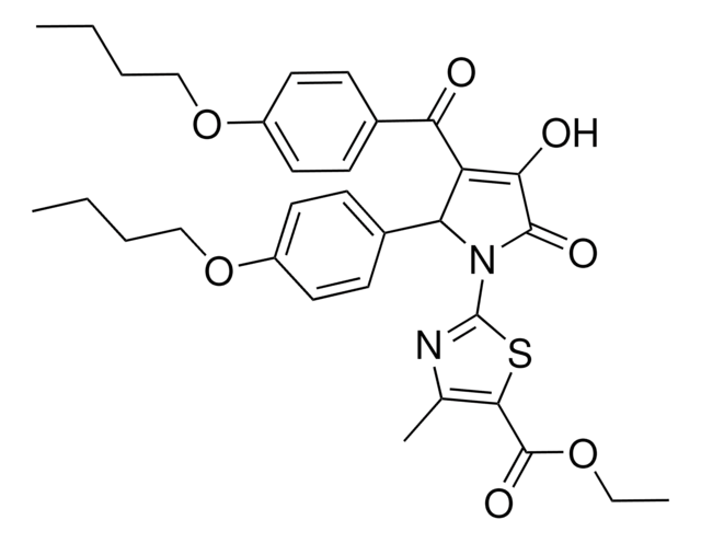 ETHYL 2-[3-(4-BUTOXYBENZOYL)-2-(4-BUTOXYPHENYL)-4-HYDROXY-5-OXO-2,5-DIHYDRO-1H-PYRROL-1-YL]-4-METHYL-1,3-THIAZOLE-5-CARBOXYLATE AldrichCPR