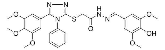 N'-[(E)-(4-HYDROXY-3,5-DIMETHOXYPHENYL)METHYLIDENE]-2-{[4-PHENYL-5-(3,4,5-TRIMETHOXYPHENYL)-4H-1,2,4-TRIAZOL-3-YL]SULFANYL}ACETOHYDRAZIDE AldrichCPR