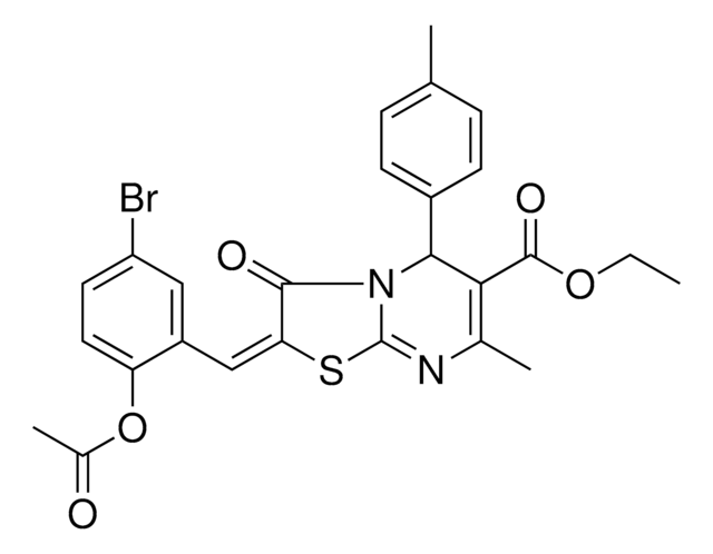 ETHYL (2E)-2-[2-(ACETYLOXY)-5-BROMOBENZYLIDENE]-7-METHYL-5-(4-METHYLPHENYL)-3-OXO-2,3-DIHYDRO-5H-[1,3]THIAZOLO[3,2-A]PYRIMIDINE-6-CARBOXYLATE AldrichCPR
