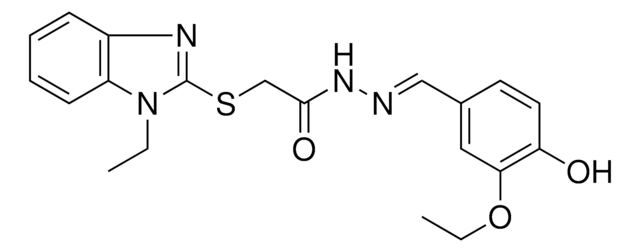 N'-[(E)-(3-ETHOXY-4-HYDROXYPHENYL)METHYLIDENE]-2-[(1-ETHYL-1H-BENZIMIDAZOL-2-YL)SULFANYL]ACETOHYDRAZIDE AldrichCPR