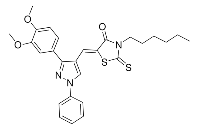 (5Z)-5-{[3-(3,4-DIMETHOXYPHENYL)-1-PHENYL-1H-PYRAZOL-4-YL]METHYLENE}-3-HEXYL-2-THIOXO-1,3-THIAZOLIDIN-4-ONE AldrichCPR