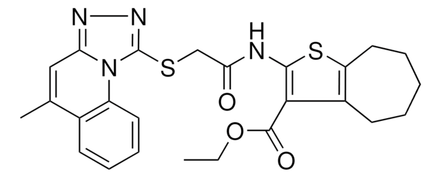 ETHYL 2-({[(5-METHYL[1,2,4]TRIAZOLO[4,3-A]QUINOLIN-1-YL)SULFANYL]ACETYL}AMINO)-5,6,7,8-TETRAHYDRO-4H-CYCLOHEPTA[B]THIOPHENE-3-CARBOXYLATE AldrichCPR