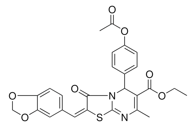 ETHYL (2E)-5-[4-(ACETYLOXY)PHENYL]-2-(1,3-BENZODIOXOL-5-YLMETHYLENE)-7-METHYL-3-OXO-2,3-DIHYDRO-5H-[1,3]THIAZOLO[3,2-A]PYRIMIDINE-6-CARBOXYLATE AldrichCPR