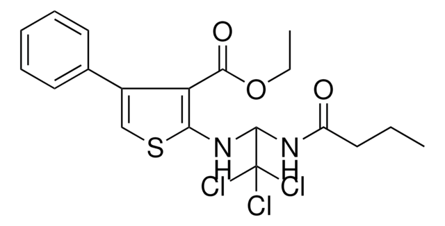 ETHYL 2-{[1-(BUTYRYLAMINO)-2,2,2-TRICHLOROETHYL]AMINO}-4-PHENYL-3-THIOPHENECARBOXYLATE AldrichCPR