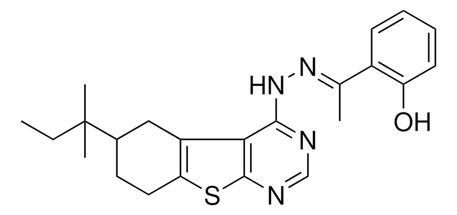 (1E)-1-(2-HYDROXYPHENYL)ETHANONE (6-TERT-PENTYL-5,6,7,8-TETRAHYDRO[1]BENZOTHIENO[2,3-D]PYRIMIDIN-4-YL)HYDRAZONE AldrichCPR