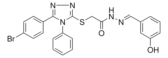 2-{[5-(4-BROMOPHENYL)-4-PHENYL-4H-1,2,4-TRIAZOL-3-YL]SULFANYL}-N'-[(E)-(3-HYDROXYPHENYL)METHYLIDENE]ACETOHYDRAZIDE AldrichCPR
