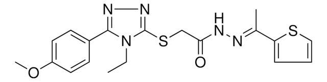 2-{[4-ETHYL-5-(4-METHOXYPHENYL)-4H-1,2,4-TRIAZOL-3-YL]SULFANYL}-N'-[(E)-1-(2-THIENYL)ETHYLIDENE]ACETOHYDRAZIDE AldrichCPR