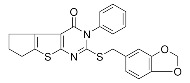 2-[(1,3-BENZODIOXOL-5-YLMETHYL)SULFANYL]-3-PHENYL-3,5,6,7-TETRAHYDRO-4H-CYCLOPENTA[4,5]THIENO[2,3-D]PYRIMIDIN-4-ONE AldrichCPR