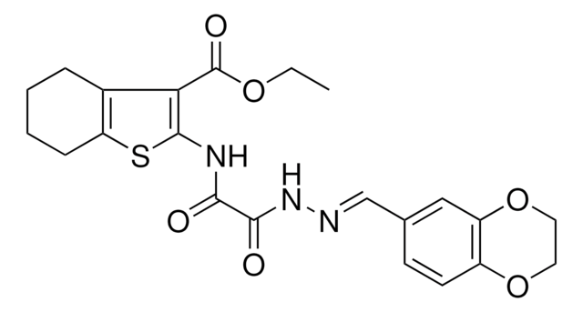 ETHYL 2-{[[(2E)-2-(2,3-DIHYDRO-1,4-BENZODIOXIN-6-YLMETHYLENE)HYDRAZINO](OXO)ACETYL]AMINO}-4,5,6,7-TETRAHYDRO-1-BENZOTHIOPHENE-3-CARBOXYLATE AldrichCPR
