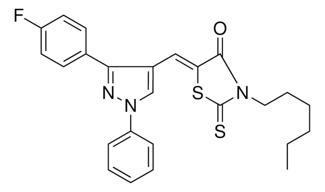 (5Z)-5-{[3-(4-FLUOROPHENYL)-1-PHENYL-1H-PYRAZOL-4-YL]METHYLENE}-3-HEXYL-2-THIOXO-1,3-THIAZOLIDIN-4-ONE AldrichCPR