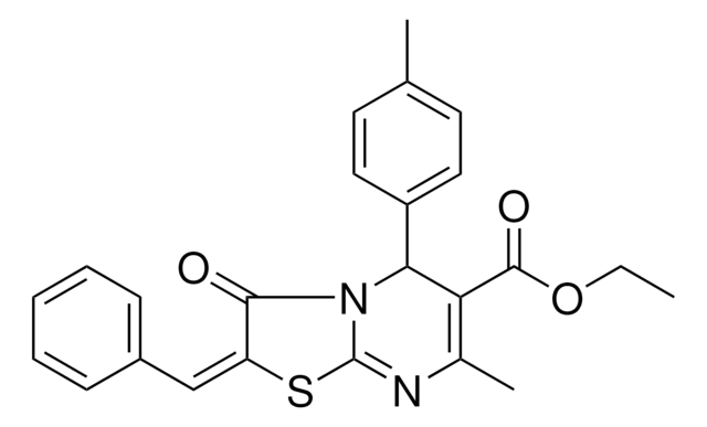 ETHYL (2E)-2-BENZYLIDENE-7-METHYL-5-(4-METHYLPHENYL)-3-OXO-2,3-DIHYDRO-5H-[1,3]THIAZOLO[3,2-A]PYRIMIDINE-6-CARBOXYLATE AldrichCPR