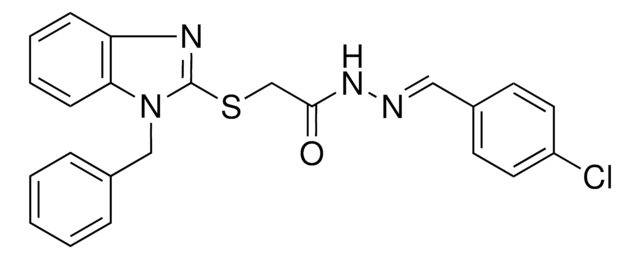 2-(1-BZL-1H-BENZOIMIDAZOL-2-YLSULFANYL)-ACETIC ACID (4-CL-BENZYLIDENE)-HYDRAZIDE AldrichCPR