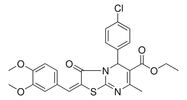 ETHYL (2E)-5-(4-CHLOROPHENYL)-2-(3,4-DIMETHOXYBENZYLIDENE)-7-METHYL-3-OXO-2,3-DIHYDRO-5H-[1,3]THIAZOLO[3,2-A]PYRIMIDINE-6-CARBOXYLATE AldrichCPR