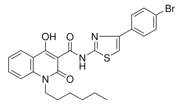N-[4-(4-BROMOPHENYL)-1,3-THIAZOL-2-YL]-1-HEXYL-4-HYDROXY-2-OXO-1,2-DIHYDRO-3-QUINOLINECARBOXAMIDE AldrichCPR