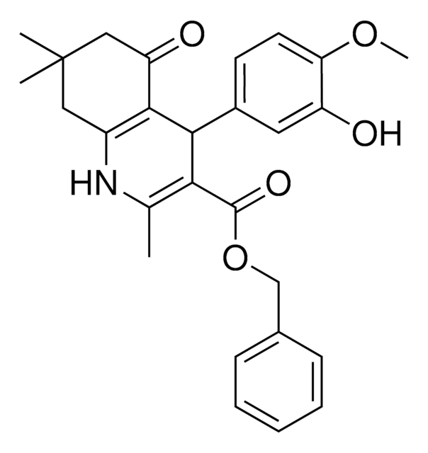 BENZYL 4-(3-HYDROXY-4-METHOXYPHENYL)-2,7,7-TRIMETHYL-5-OXO-1,4,5,6,7,8-HEXAHYDRO-3-QUINOLINECARBOXYLATE AldrichCPR