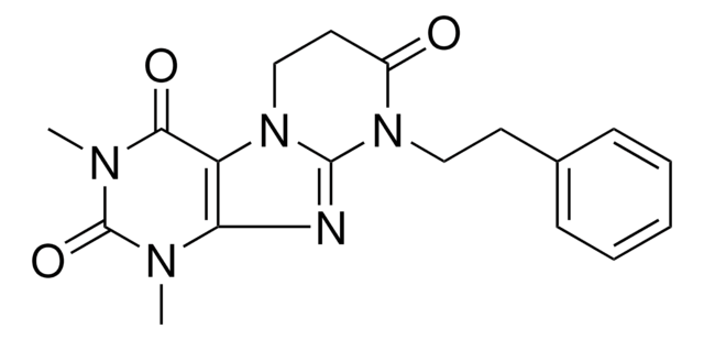 1,3-DIMETHYL-9-(2-PH-ET)-6,7-DIHYDROPYRIMIDO(2,1-F)PURINE-2,4,8(1H,3H,9H)-TRIONE AldrichCPR