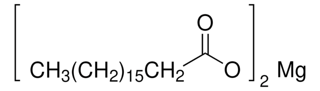 硬脂酸镁 puriss., meets analytical specification of Ph.&nbsp;Eur., BP, &#8805;90% stearic and palmitic acid basis, &#8805;40% stearic acid basis (GC), 4.0-5.0% Mg basis (calc on dry sub.)