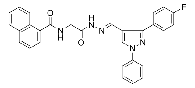 N-[2-((2E)-2-{[3-(4-FLUOROPHENYL)-1-PHENYL-1H-PYRAZOL-4-YL]METHYLENE}HYDRAZINO)-2-OXOETHYL]-1-NAPHTHAMIDE AldrichCPR