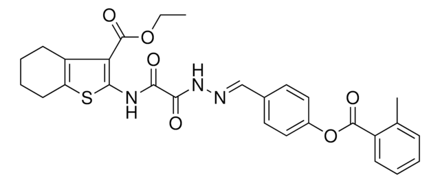 ETHYL 2-{[((2E)-2-{4-[(2-METHYLBENZOYL)OXY]BENZYLIDENE}HYDRAZINO)(OXO)ACETYL]AMINO}-4,5,6,7-TETRAHYDRO-1-BENZOTHIOPHENE-3-CARBOXYLATE AldrichCPR