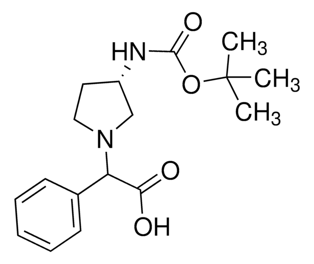 rac-2-((R)-3-((tert-Butoxycarbonyl)amino)pyrrolidin-1-yl)-2-phenylacetic acid AldrichCPR