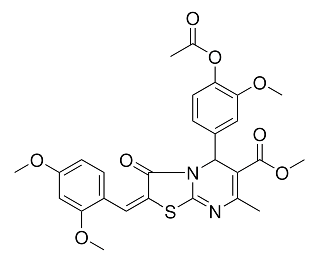 METHYL (2E)-5-[4-(ACETYLOXY)-3-METHOXYPHENYL]-2-(2,4-DIMETHOXYBENZYLIDENE)-7-METHYL-3-OXO-2,3-DIHYDRO-5H-[1,3]THIAZOLO[3,2-A]PYRIMIDINE-6-CARBOXYLATE AldrichCPR