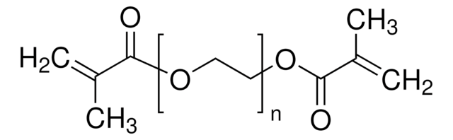 Poly(ethylene glycol) dimethacrylate average Mn 550, contains 80-120&#160;ppm MEHQ as inhibitor, 270-330&#160;ppm BHT as inhibitor