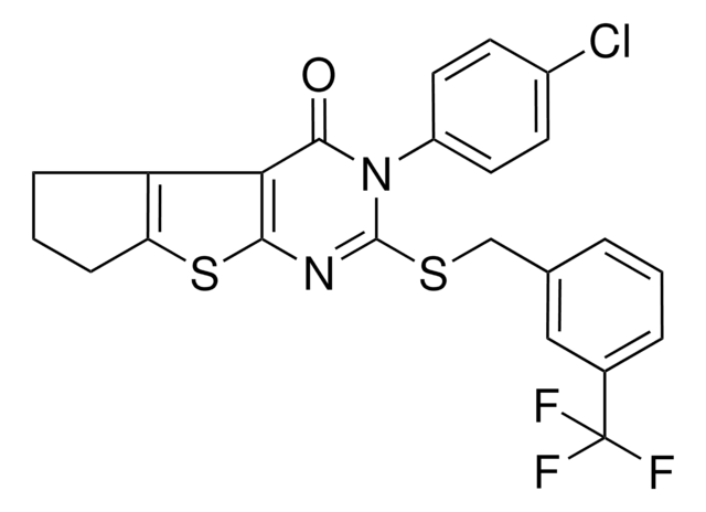 3-(4-CHLOROPHENYL)-2-{[3-(TRIFLUOROMETHYL)BENZYL]SULFANYL}-3,5,6,7-TETRAHYDRO-4H-CYCLOPENTA[4,5]THIENO[2,3-D]PYRIMIDIN-4-ONE AldrichCPR