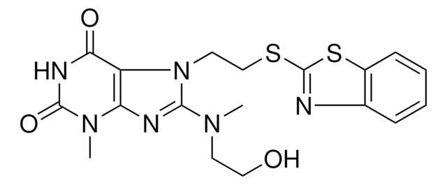 7-[2-(1,3-BENZOTHIAZOL-2-YLSULFANYL)ETHYL]-8-[(2-HYDROXYETHYL)(METHYL)AMINO]-3-METHYL-3,7-DIHYDRO-1H-PURINE-2,6-DIONE AldrichCPR