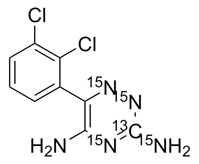 Lamotrigine-13C, 15N4 solution 500&#160;&#956;g/mL in methanol, ampule of 1&#160;mL, certified reference material, Cerilliant&#174;