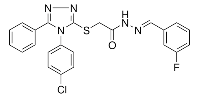 2-{[4-(4-CHLOROPHENYL)-5-PHENYL-4H-1,2,4-TRIAZOL-3-YL]SULFANYL}-N'-[(E)-(3-FLUOROPHENYL)METHYLIDENE]ACETOHYDRAZIDE AldrichCPR