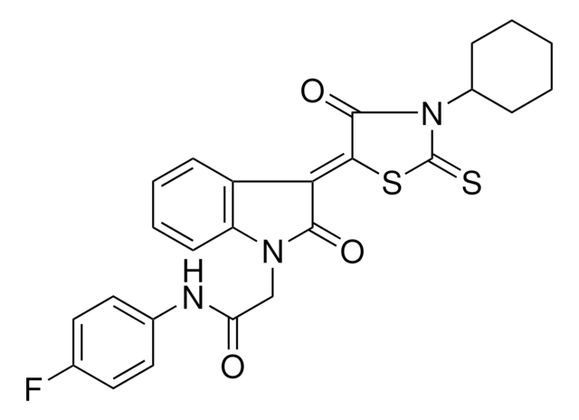 2-[(3Z)-3-(3-CYCLOHEXYL-4-OXO-2-THIOXO-1,3-THIAZOLIDIN-5-YLIDENE)-2-OXO-2,3-DIHYDRO-1H-INDOL-1-YL]-N-(4-FLUOROPHENYL)ACETAMIDE AldrichCPR