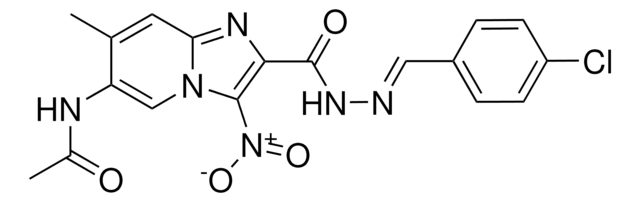 N-(2-[[2-(4-CHLOROBENZYLIDENE)HYDRAZINO]CARBONYL]-7-METHYL-3-NITROIMIDAZO[1,2-A]PYRIDIN-6-YL)ACETAMIDE AldrichCPR