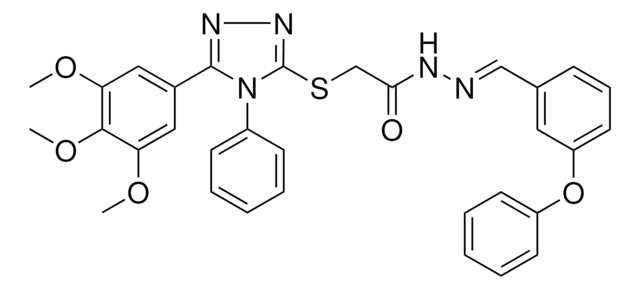 N'-[(E)-(3-PHENOXYPHENYL)METHYLIDENE]-2-{[4-PHENYL-5-(3,4,5-TRIMETHOXYPHENYL)-4H-1,2,4-TRIAZOL-3-YL]SULFANYL}ACETOHYDRAZIDE AldrichCPR