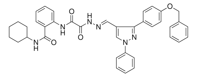 2-{[[(2E)-2-({3-[4-(BENZYLOXY)PHENYL]-1-PHENYL-1H-PYRAZOL-4-YL}METHYLENE)HYDRAZINO](OXO)ACETYL]AMINO}-N-CYCLOHEXYLBENZAMIDE AldrichCPR