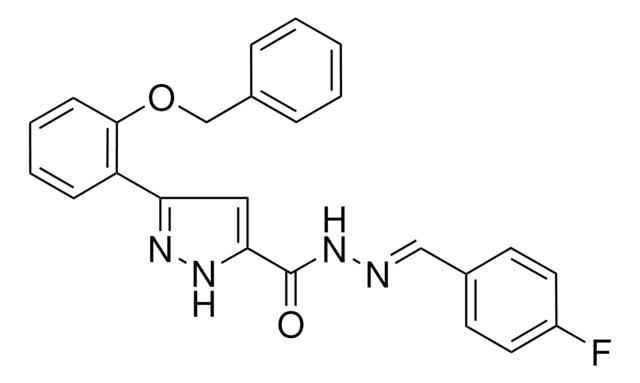 3-(2-(BENZYLOXY)PHENYL)-N'-(4-FLUOROBENZYLIDENE)-1H-PYRAZOLE-5-CARBOHYDRAZIDE AldrichCPR