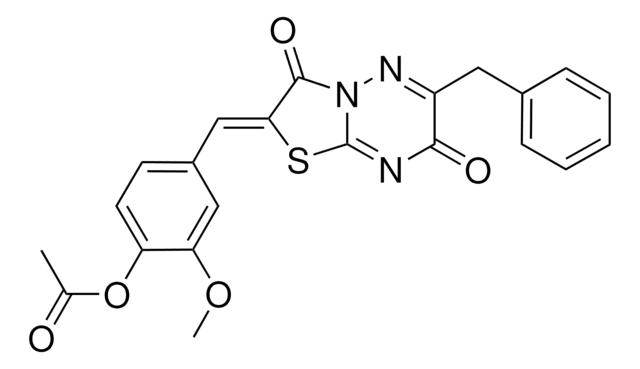 4-[(Z)-(6-BENZYL-3,7-DIOXO-7H-[1,3]THIAZOLO[3,2-B][1,2,4]TRIAZIN-2(3H)-YLIDENE)METHYL]-2-METHOXYPHENYL ACETATE AldrichCPR
