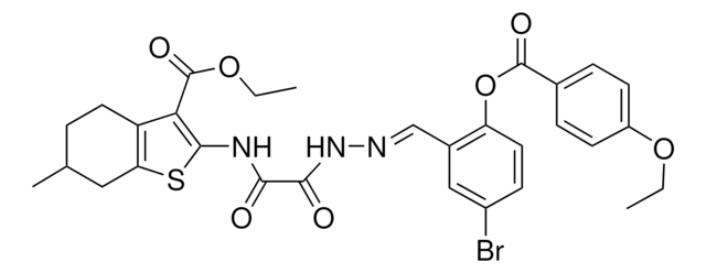 ETHYL 2-{[((2E)-2-{5-BROMO-2-[(4-ETHOXYBENZOYL)OXY]BENZYLIDENE}HYDRAZINO)(OXO)ACETYL]AMINO}-6-METHYL-4,5,6,7-TETRAHYDRO-1-BENZOTHIOPHENE-3-CARBOXYLATE AldrichCPR