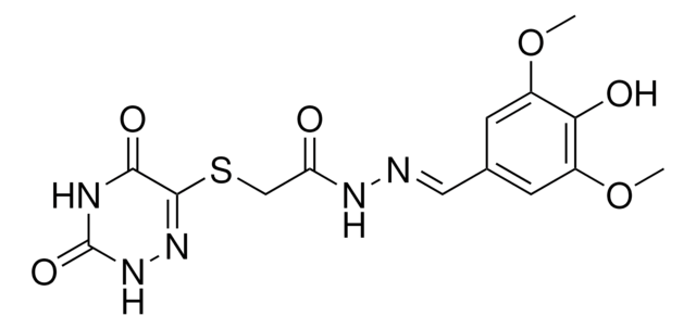 2-[(3,5-DIOXO-2,3,4,5-TETRAHYDRO-1,2,4-TRIAZIN-6-YL)SULFANYL]-N'-[(E)-(4-HYDROXY-3,5-DIMETHOXYPHENYL)METHYLIDENE]ACETOHYDRAZIDE AldrichCPR