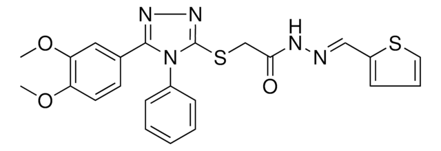 2-{[5-(3,4-DIMETHOXYPHENYL)-4-PHENYL-4H-1,2,4-TRIAZOL-3-YL]SULFANYL}-N'-[(E)-2-THIENYLMETHYLIDENE]ACETOHYDRAZIDE AldrichCPR