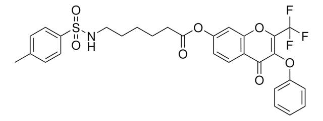 4-OXO-3-PHENOXY-2-(TRIFLUOROMETHYL)-4H-CHROMEN-7-YL 6-{[(4-METHYLPHENYL)SULFONYL]AMINO}HEXANOATE AldrichCPR
