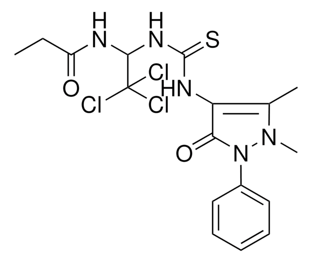 N-[2,2,2-TRICHLORO-1-({[(1,5-DIMETHYL-3-OXO-2-PHENYL-2,3-DIHYDRO-1H-PYRAZOL-4-YL)AMINO]CARBOTHIOYL}AMINO)ETHYL]PROPANAMIDE AldrichCPR
