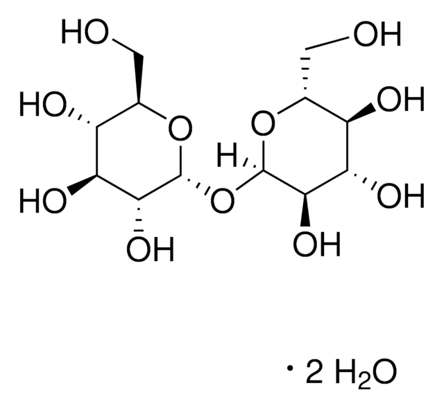 D-(+)-Trehalose dihydrate suitable for microbiology, &#8805;99.0%, composed of two &#945;-glucose units that is used as a protectant, stabilizer and to support proper folding
