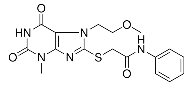 2-{[7-(2-METHOXYETHYL)-3-METHYL-2,6-DIOXO-2,3,6,7-TETRAHYDRO-1H-PURIN-8-YL]SULFANYL}-N-PHENYLACETAMIDE AldrichCPR