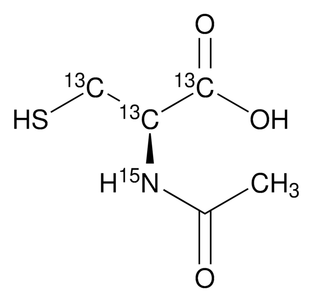 N-Acetyl-L-cysteine-1,2,3-13C3, 15N &#8805;97 atom % 15N, &#8805;97 atom % 13C, &#8805;95% (CP)
