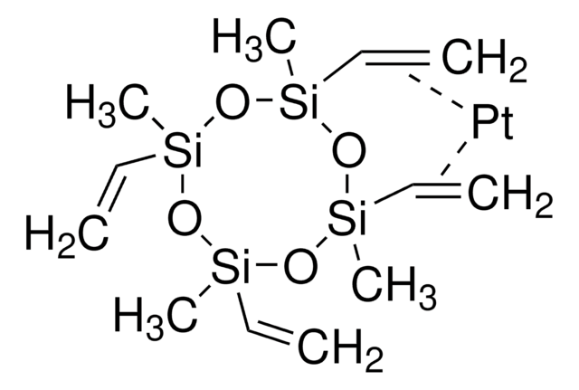 Platinum(0)-2,4,6,8-tetramethyl-2,4,6,8-tetravinylcyclotetrasiloxane complex solution 0.104&#160;M in methylvinylcyclosiloxanes