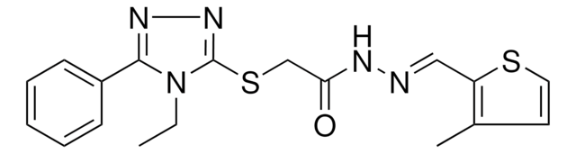 2-[(4-ETHYL-5-PHENYL-4H-1,2,4-TRIAZOL-3-YL)SULFANYL]-N'-[(E)-(3-METHYL-2-THIENYL)METHYLIDENE]ACETOHYDRAZIDE AldrichCPR