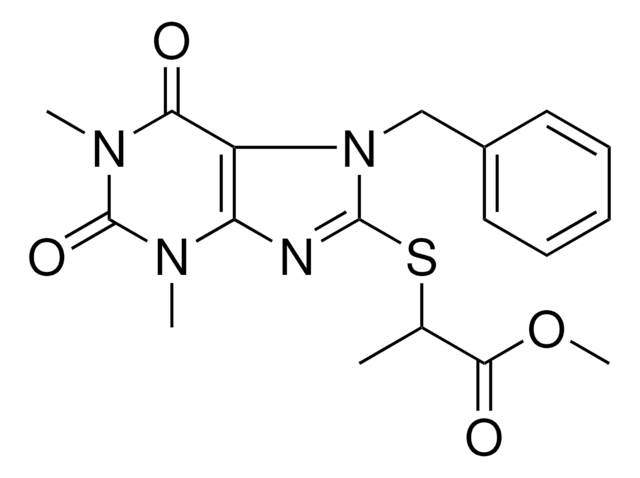 METHYL 2-[(7-BENZYL-1,3-DIMETHYL-2,6-DIOXO-2,3,6,7-TETRAHYDRO-1H-PURIN-8-YL)SULFANYL]PROPANOATE AldrichCPR