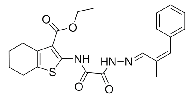 ETHYL 2-(((2-(2-METHYL-3-PHENYL-2-PROPENYLIDENE)HYDRAZINO)(OXO)ACETYL)AMINO)-4,5,6,7-TETRAHYDRO-1-BENZOTHIOPHENE-3-CARBOXYLATE AldrichCPR
